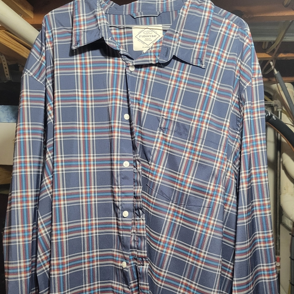 Men's Blue Plaid Shirt